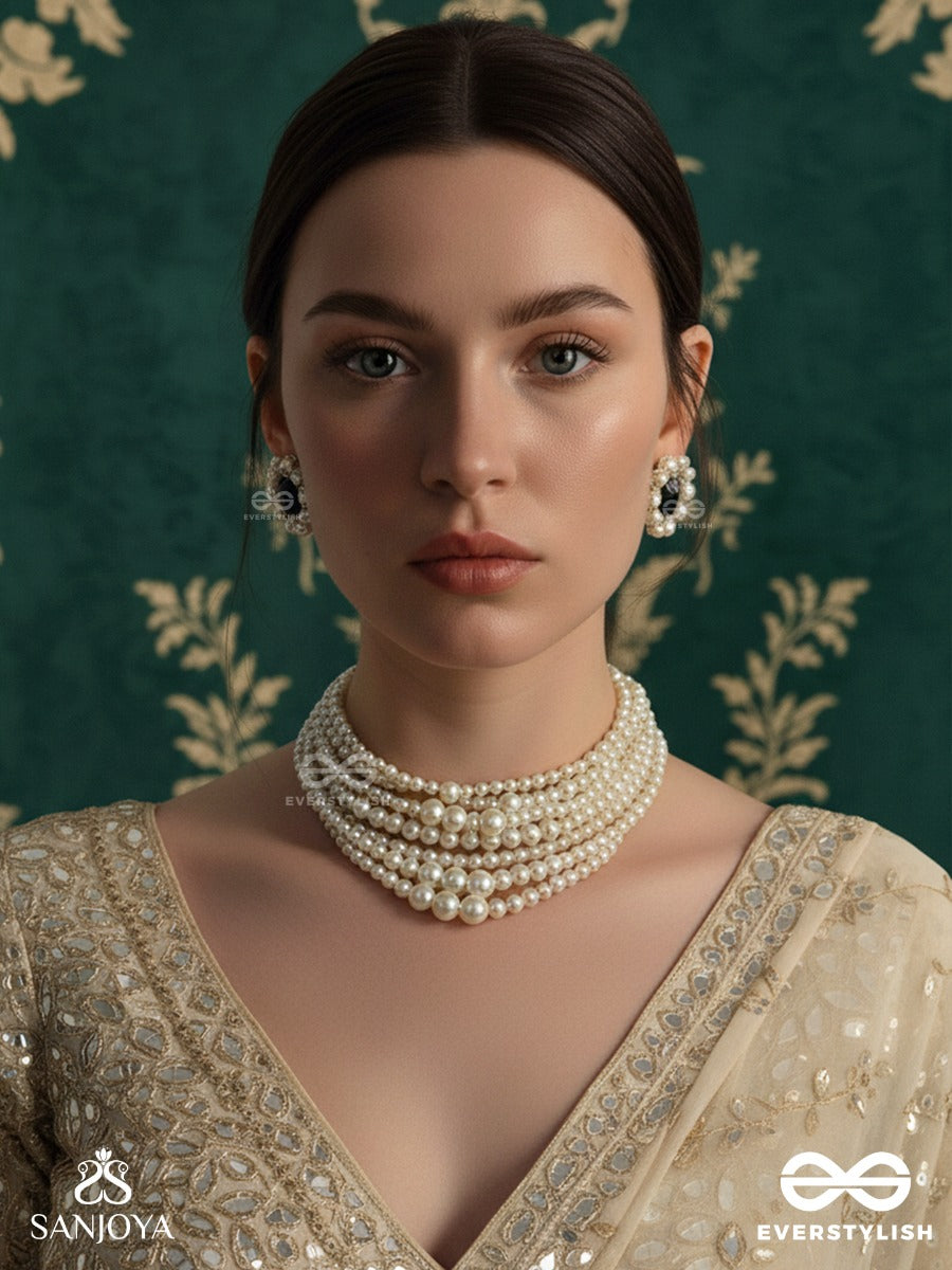 Ratriratna - Alia Bhatt Inspired Neckpiece & Earrings Set With Pearls, Symbolizing Purity And Elegance