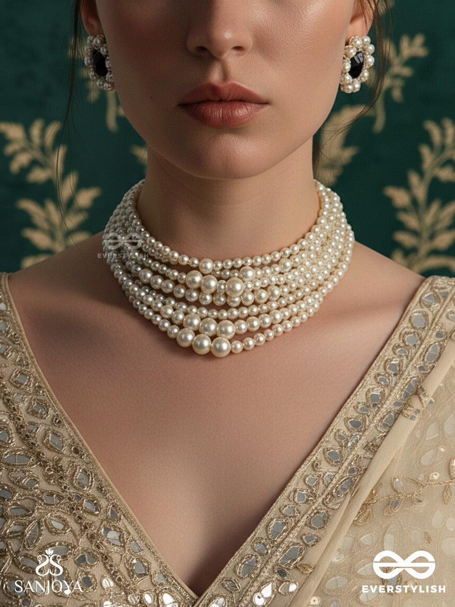 Ratriratna - Alia Bhatt Inspired Neckpiece & Earrings Set With Pearls, Symbolizing Purity And Elegance