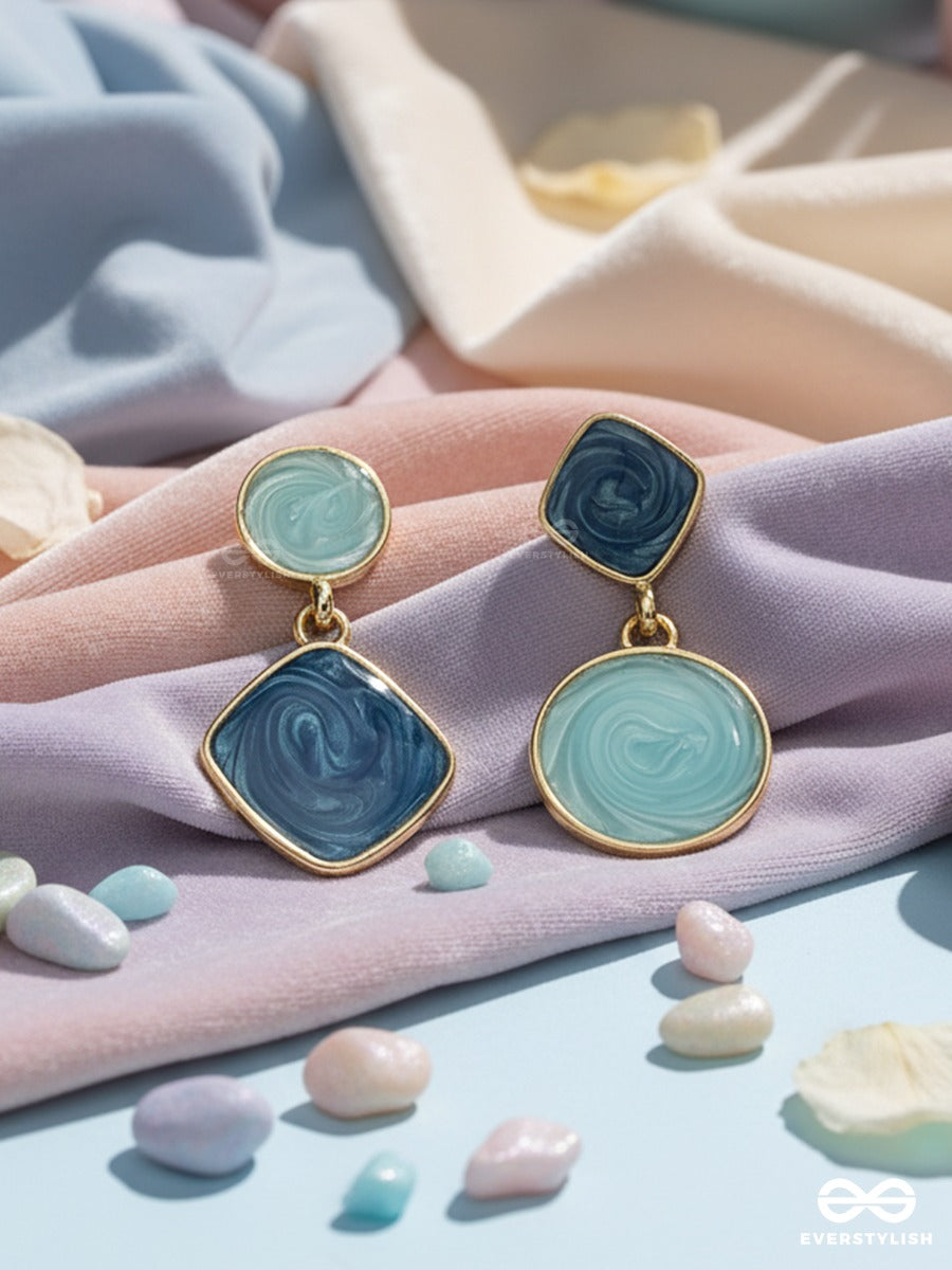 Lagoon Swirl - Resin Drop Earrings