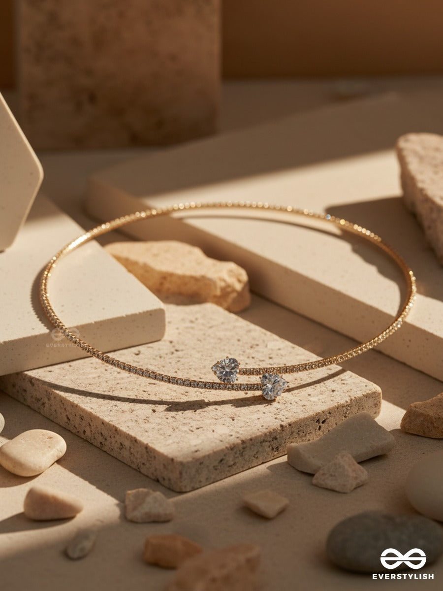 Twin Glint - Minimal Stone Necklace