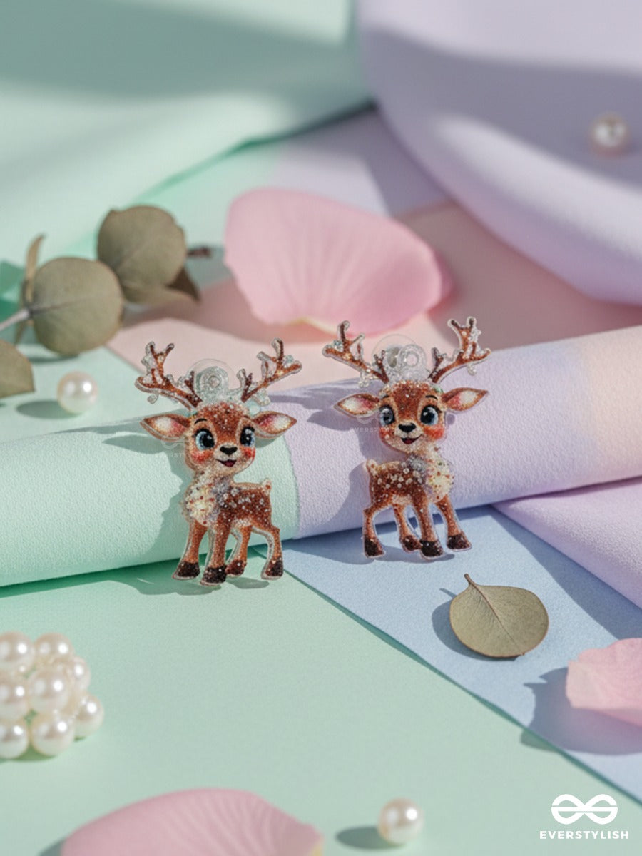 Polar Whimsy - Cute Reindeer Dangle Earrings