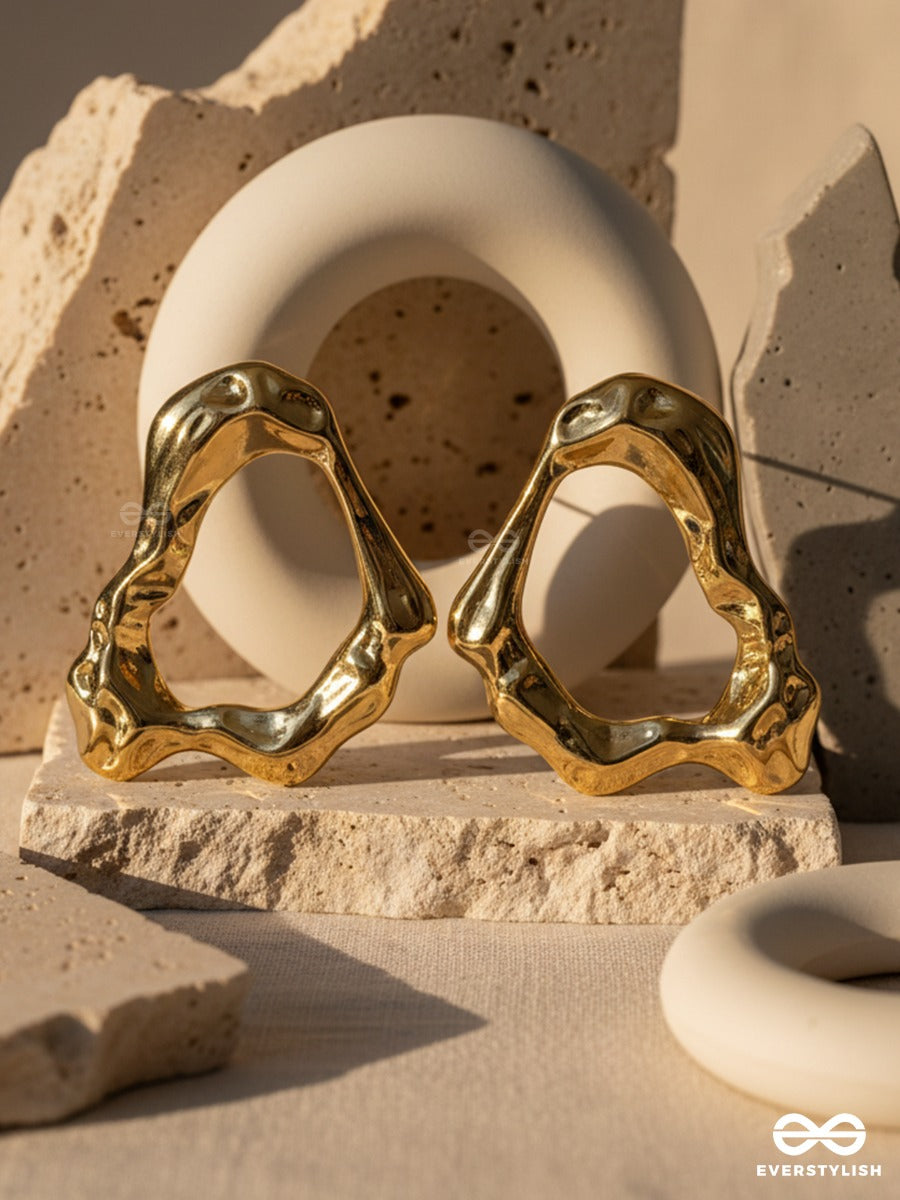 Warp Frame - Abstract Metal Earrings