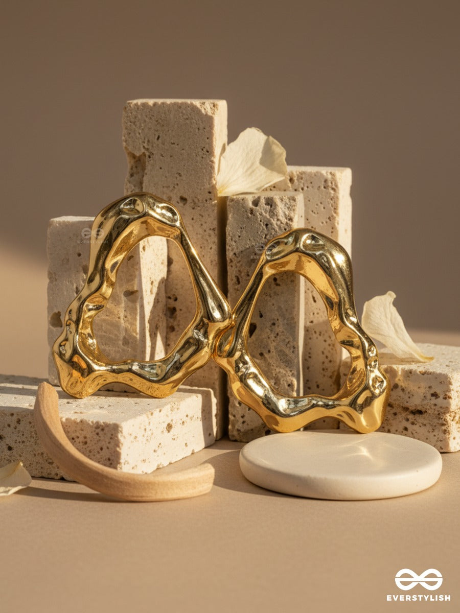 Warp Frame - Abstract Metal Earrings