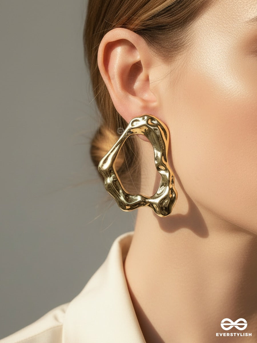 Warp Frame - Abstract Metal Earrings