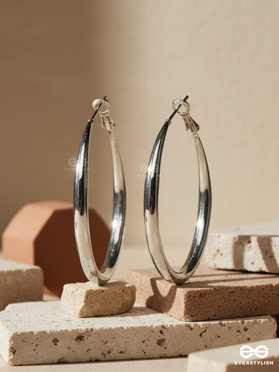 Calista Hoops - Sleek Silver Hoop Earrings