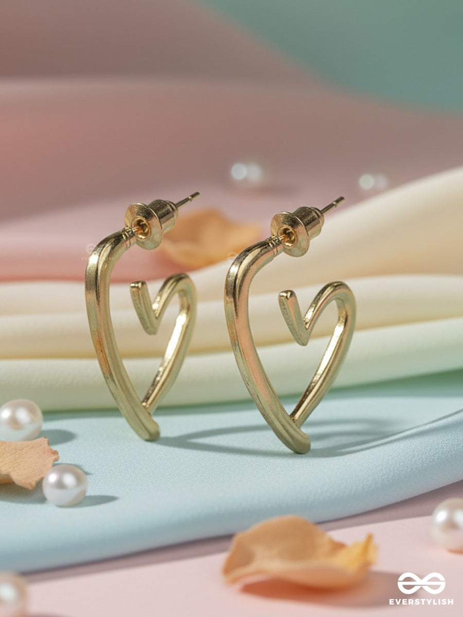 Beat Line - Modern Heart Shape Earrings