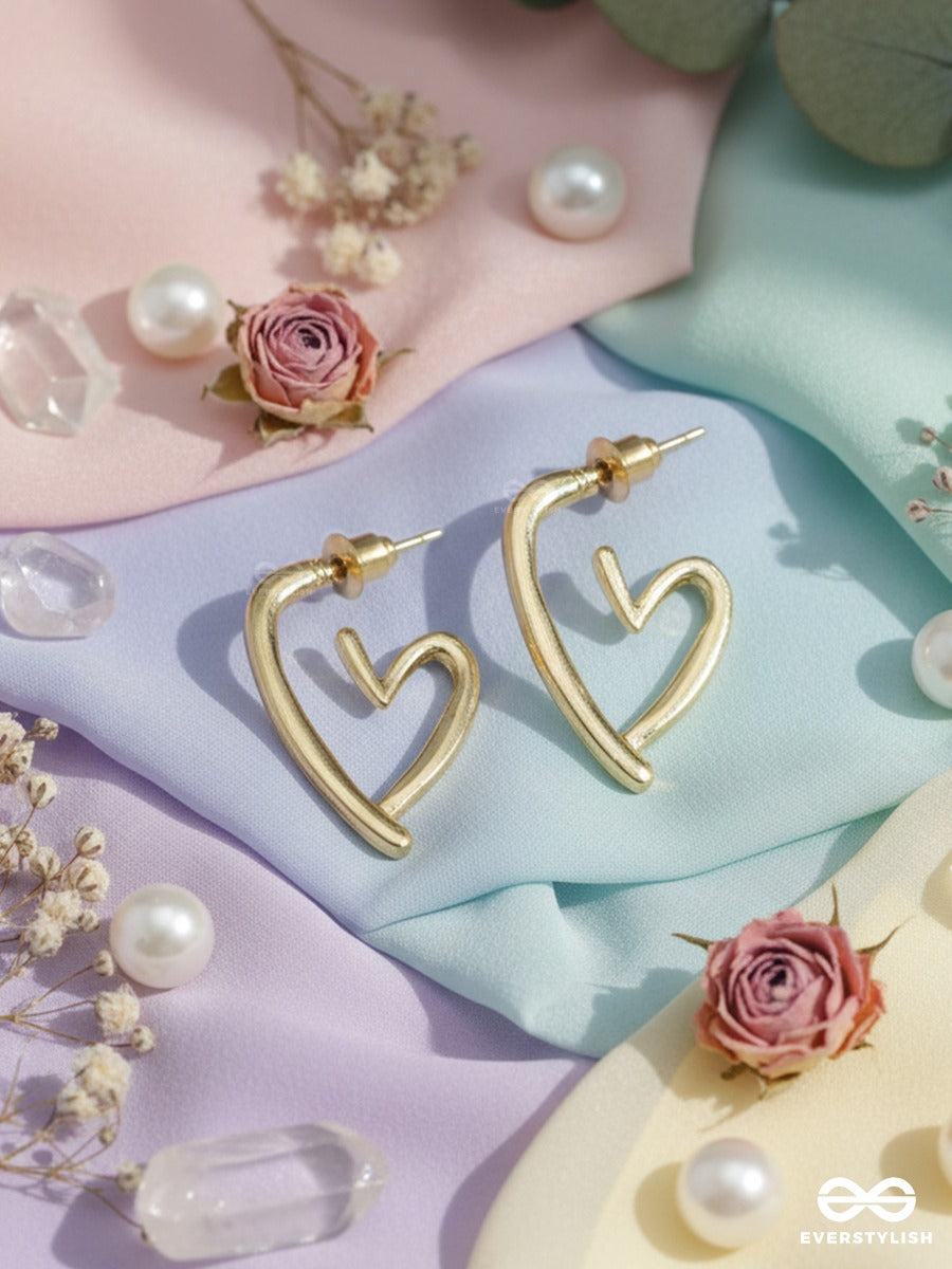 Beat Line - Modern Heart Shape Earrings