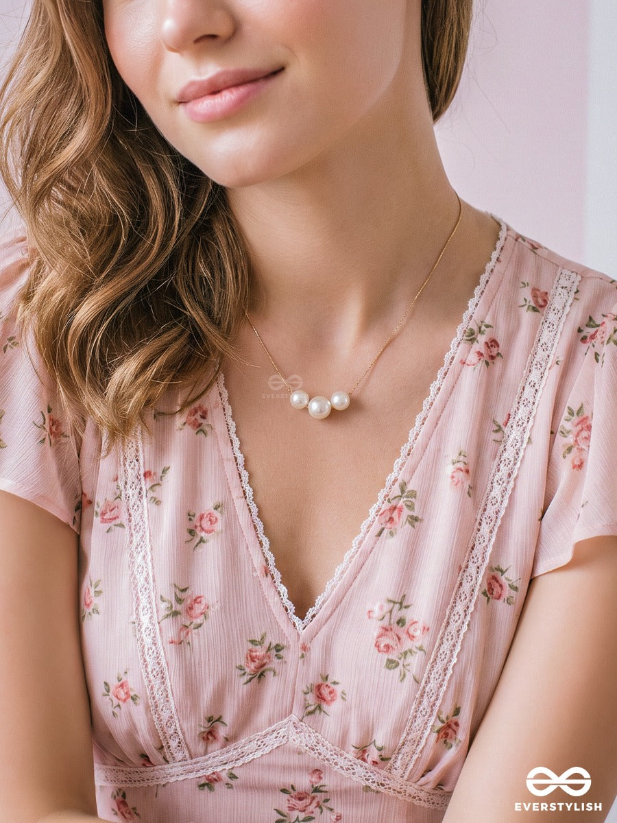 Moon Bead - Delicate Pearl Cluster Necklace