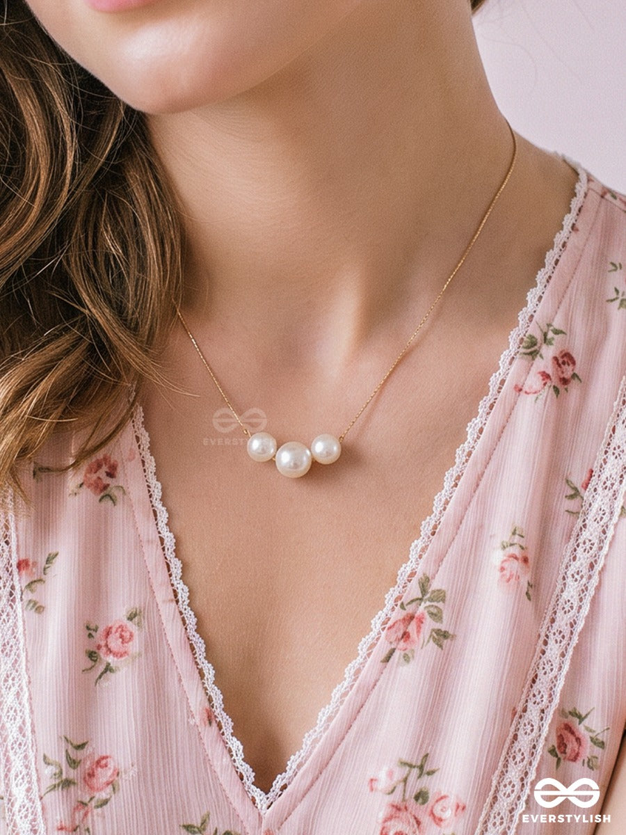 Moon Bead - Delicate Pearl Cluster Necklace