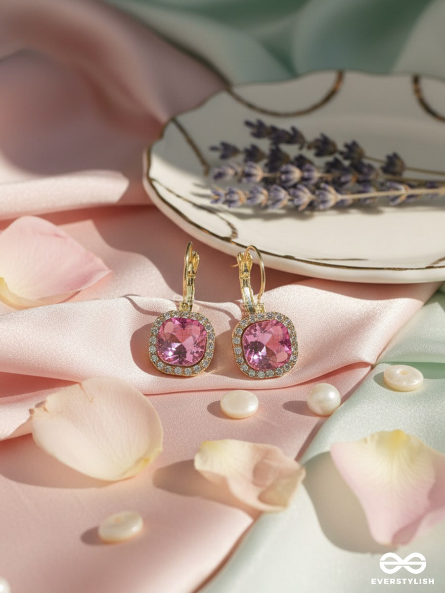 Blush Frame - Crystal Drop Earrings