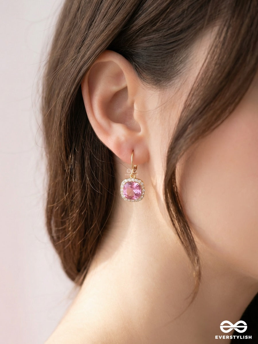Blush Frame - Crystal Drop Earrings