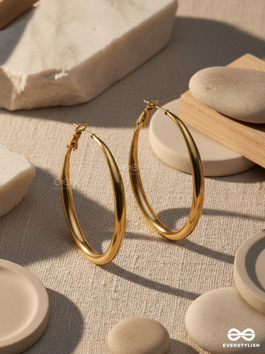Calista Hoops - Sleek Gold Hoop Earrings