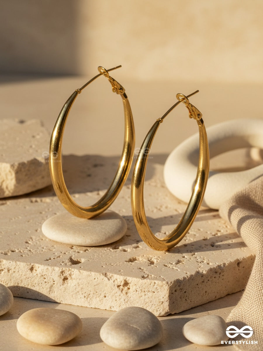 Calista Hoops - Sleek Gold Hoop Earrings