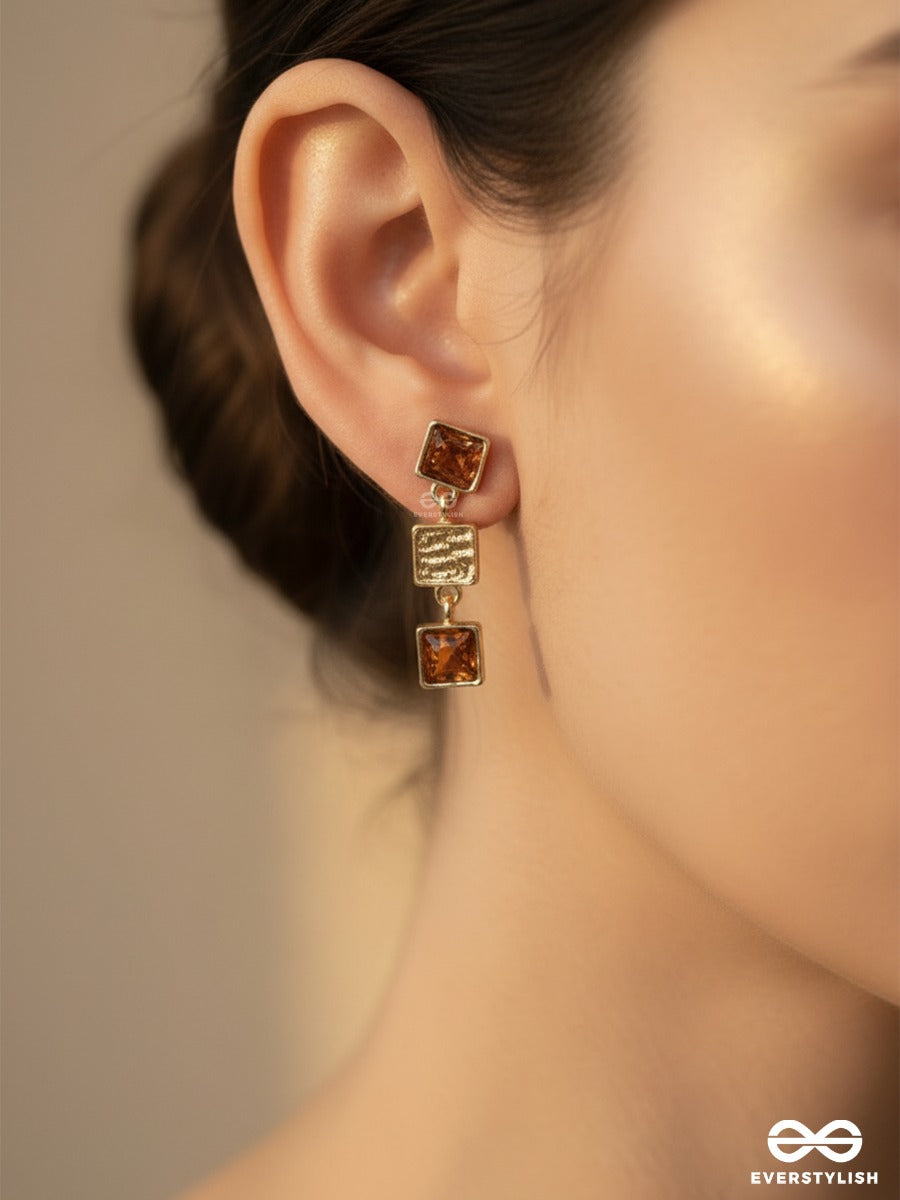 Earth Block - Textured Geometric Earrings