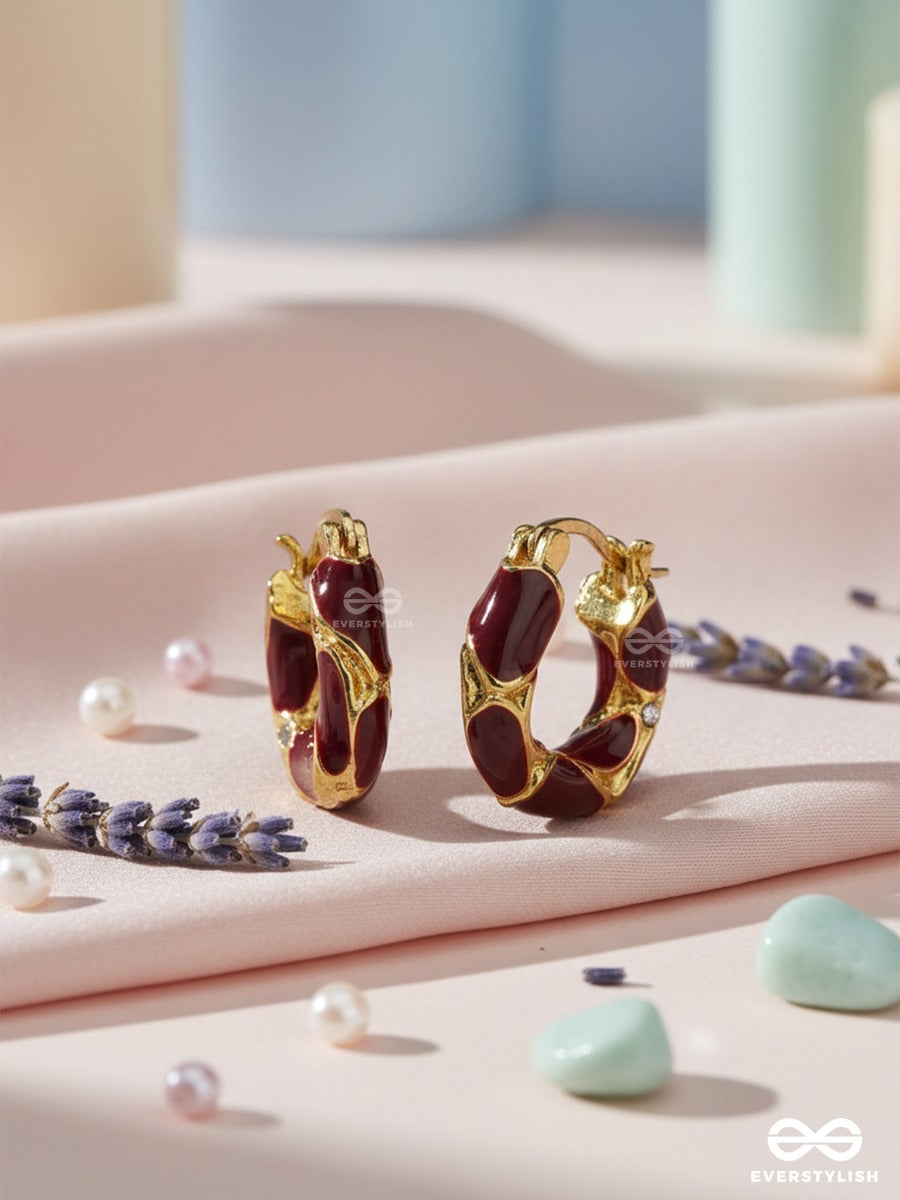 Bordeaux Curve - Statement Hoop Earrings