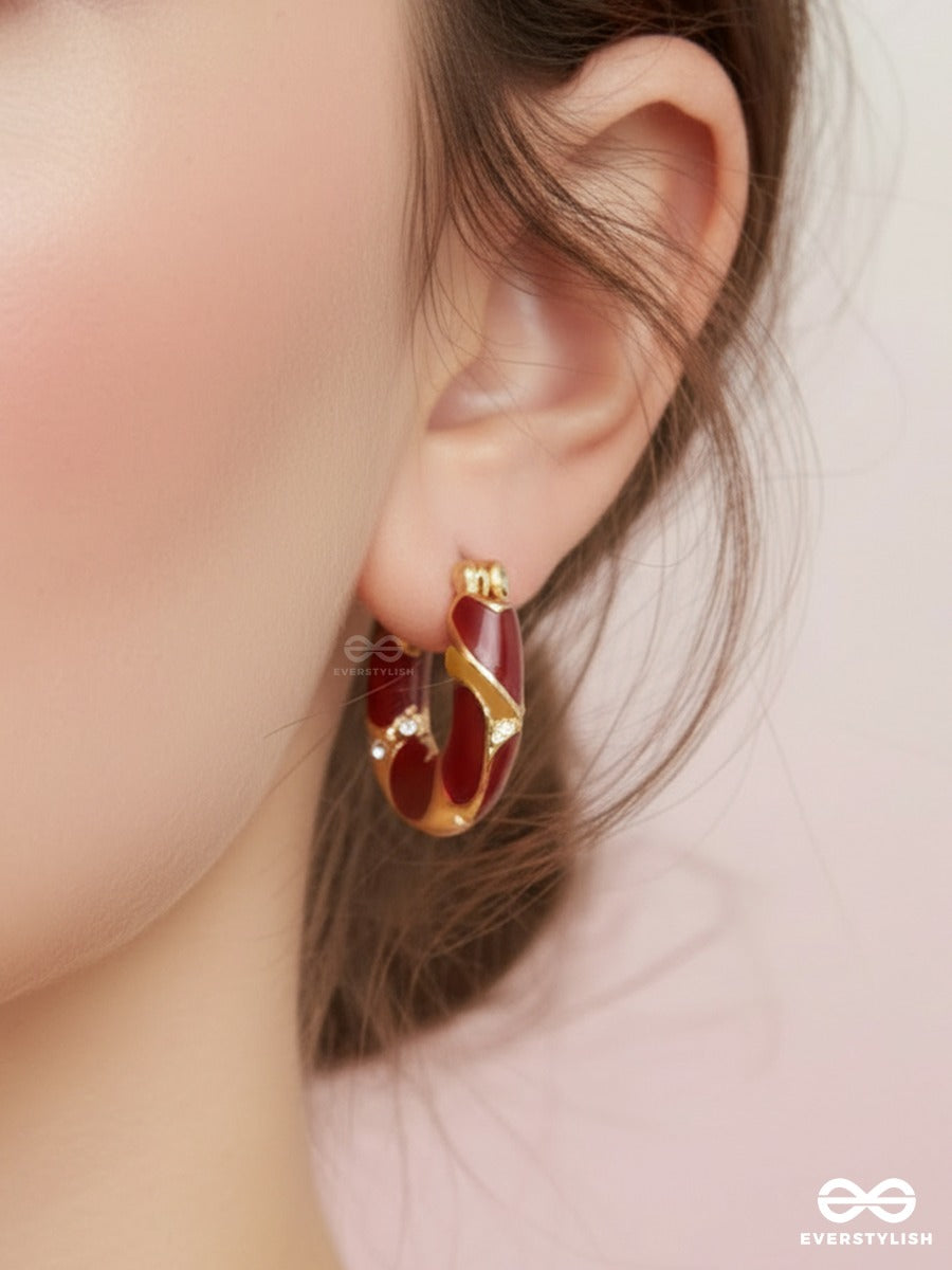 Bordeaux Curve - Statement Hoop Earrings