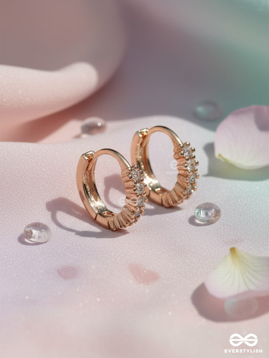 Spark Rim - Golden Pave Hoop Earrings
