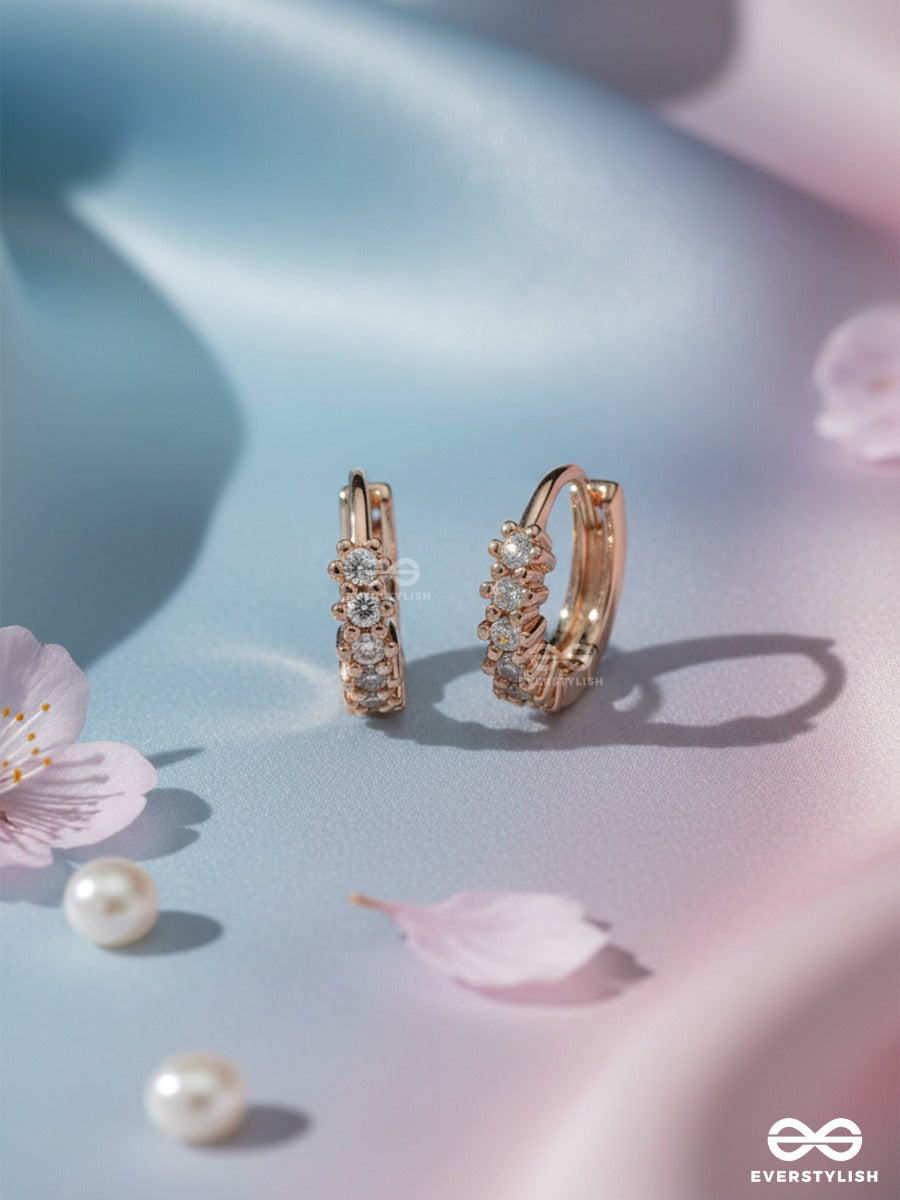 Spark Rim - Golden Pave Hoop Earrings