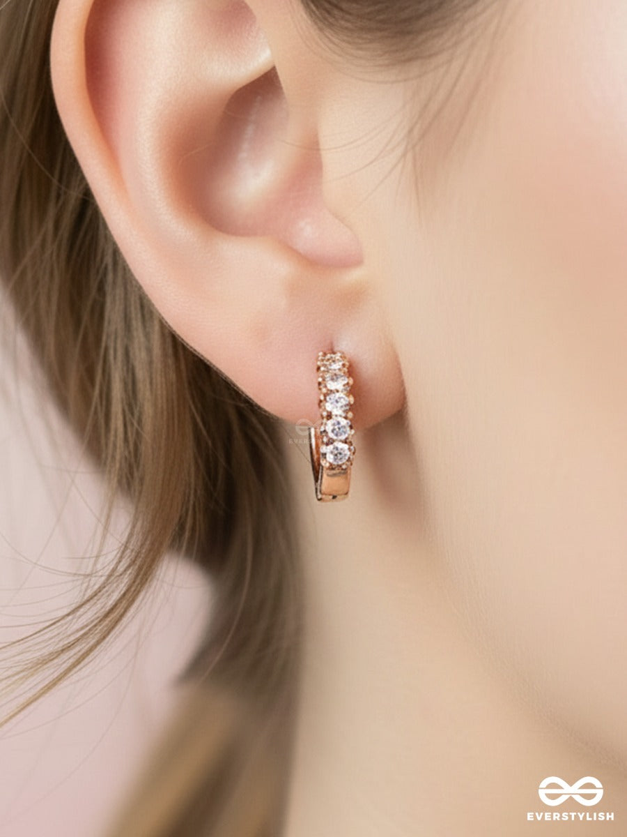Spark Rim - Golden Pave Hoop Earrings