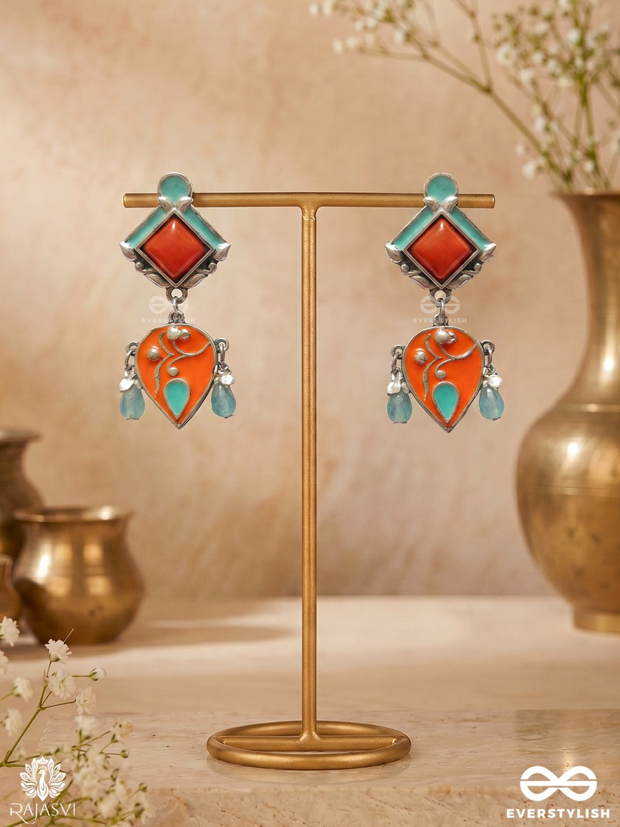 Tribal Sunbeam - Oxidised Enamel Statement Jodhpuri Jhumkas
