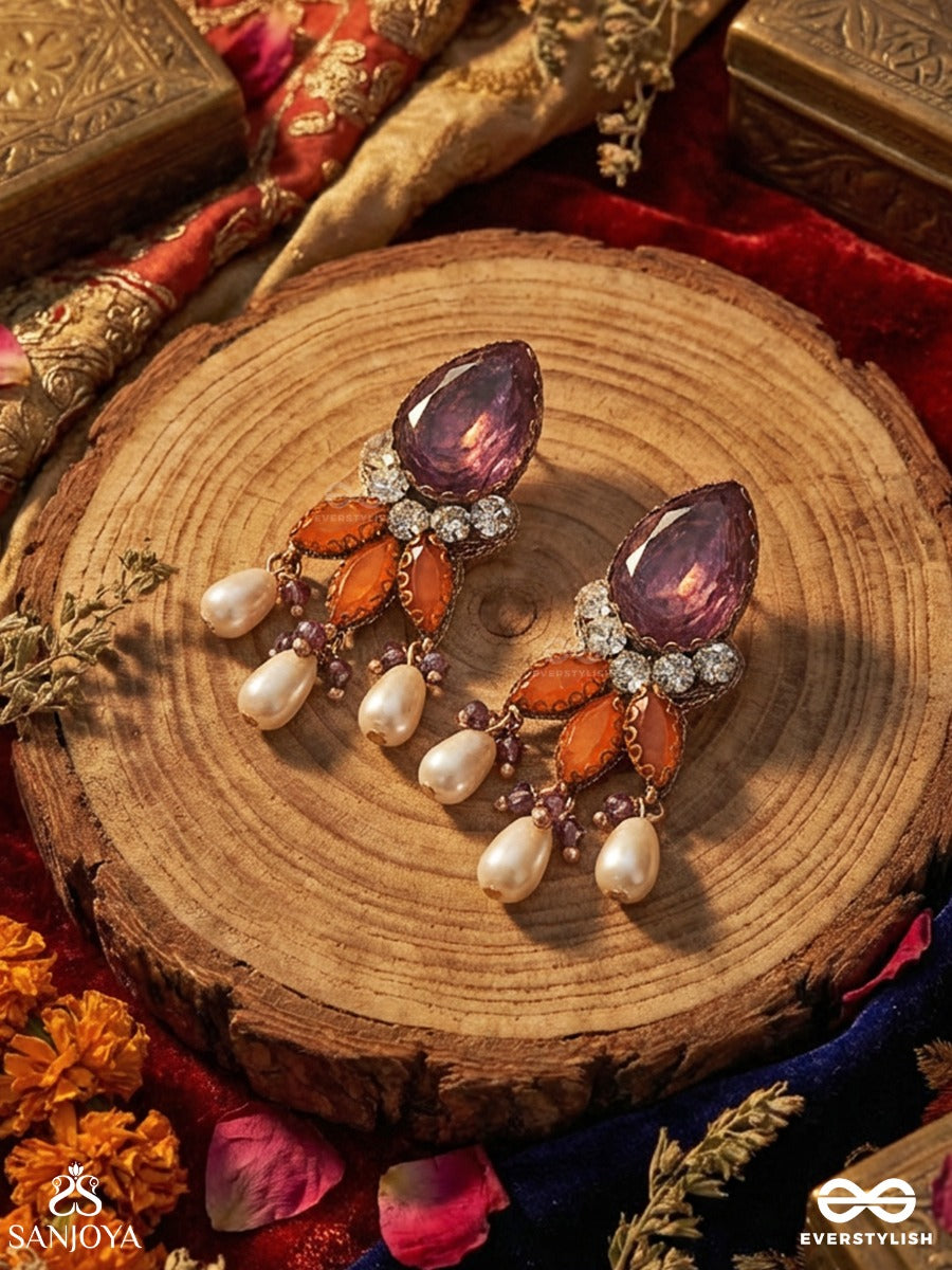 Surkanika - Sun-Kissed Beauty - Festive Earrings With Petal Motif And Multi-Drop Accents