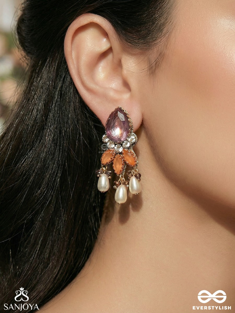 Surkanika - Sun-Kissed Beauty - Festive Earrings With Petal Motif And Multi-Drop Accents