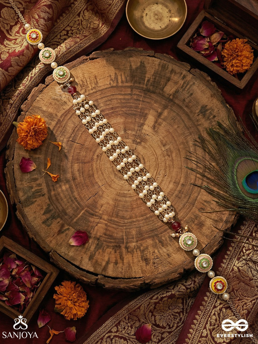 Manisutra - Jewel Thread - Elegant Necklace With Gemmed Panels And Layered Drop Chains