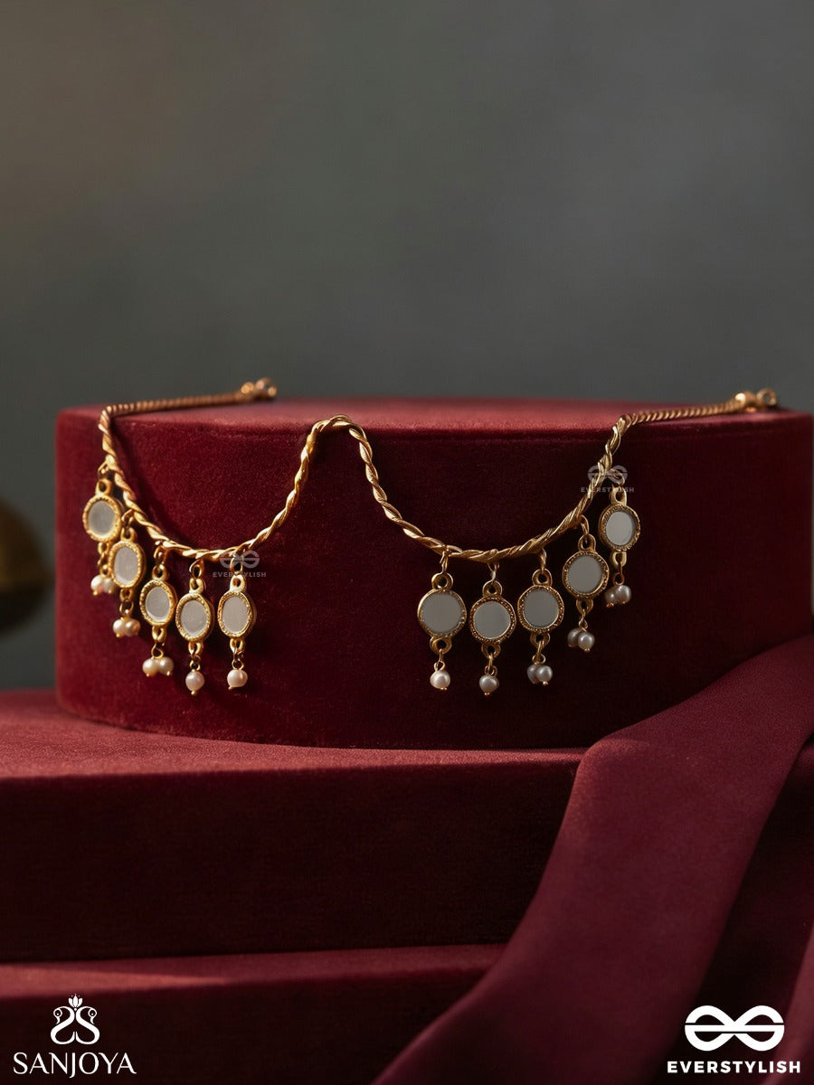 Ruhmeher – Ethnic Shimmer – Boho Face Let With Mini Mirror Hangings And Delicate Gold Accents