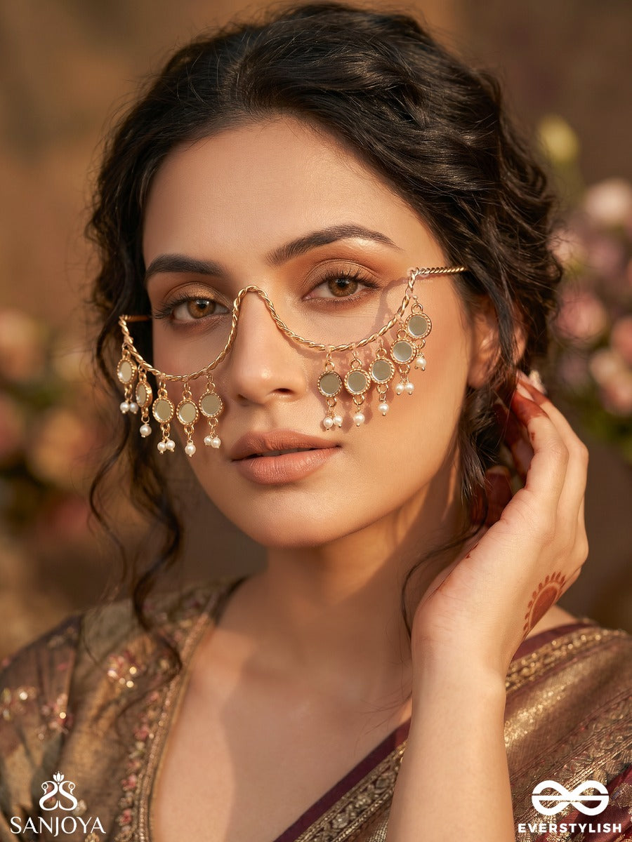 Ruhmeher – Ethnic Shimmer – Boho Face Let With Mini Mirror Hangings And Delicate Gold Accents