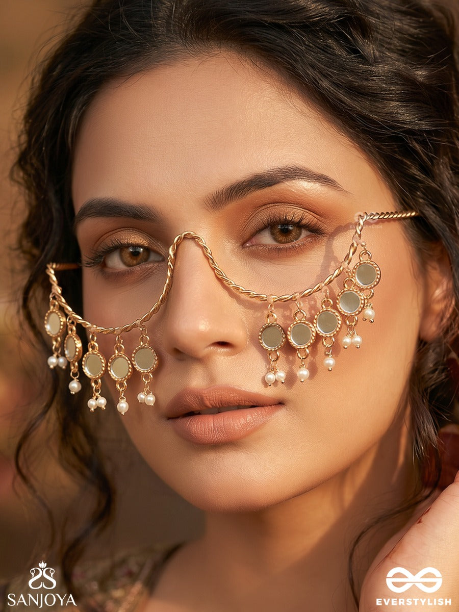 Ruhmeher – Ethnic Shimmer – Boho Face Let With Mini Mirror Hangings And Delicate Gold Accents