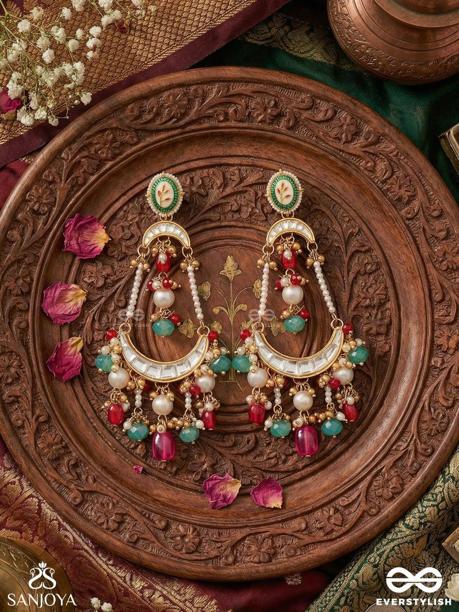 Bhavini - Expressive Feminine - Decorative Earrings With Gemmed Details And Dangling Structure