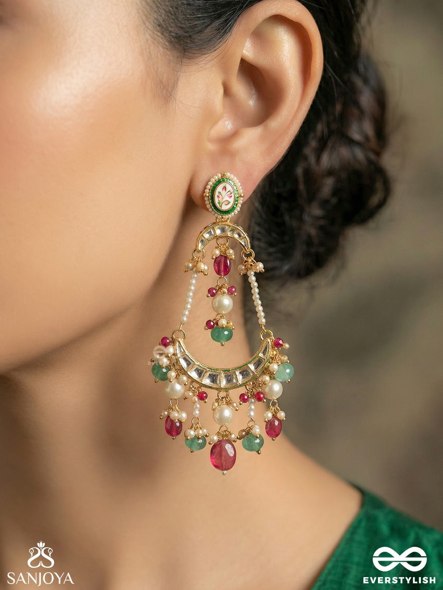Bhavini - Expressive Feminine - Decorative Earrings With Gemmed Details And Dangling Structure