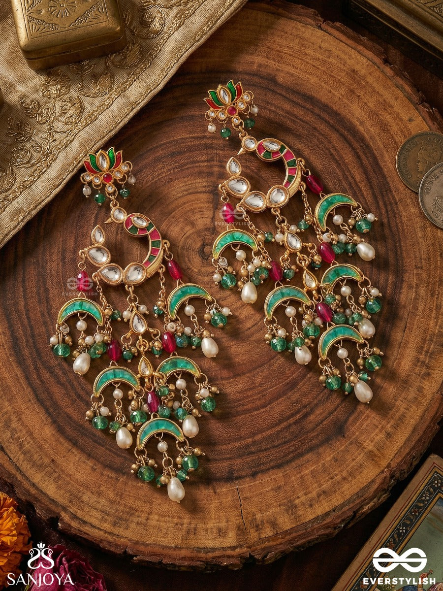 Tarakshree – Starry Splendour – Decorative Earrings With Embellished Panels And Flowing Accents