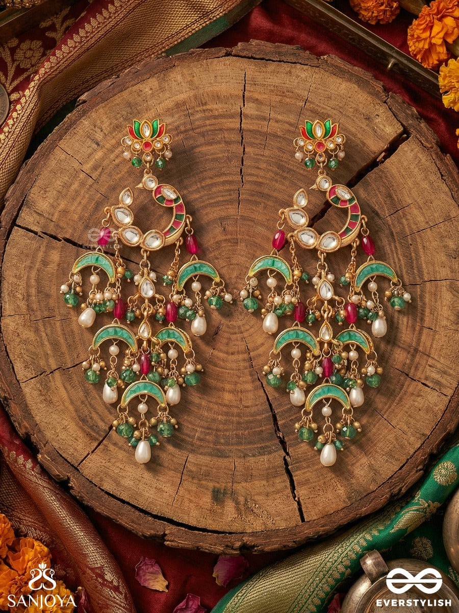 Tarakshree – Starry Splendour – Decorative Earrings With Embellished Panels And Flowing Accents