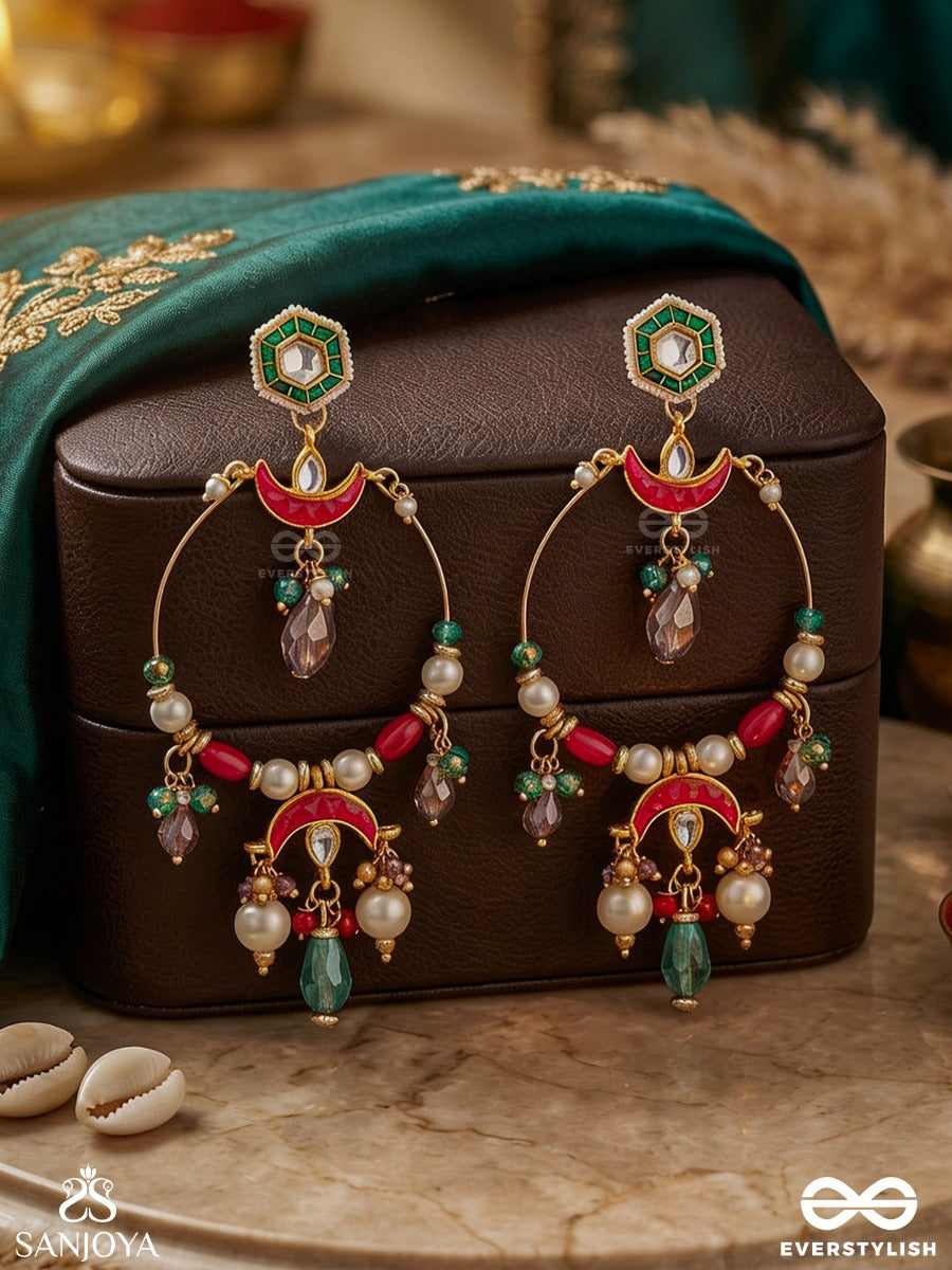 Samriddhika - Abundant Beauty - Statement Earrings With Gemmed Elements And Cascade Details