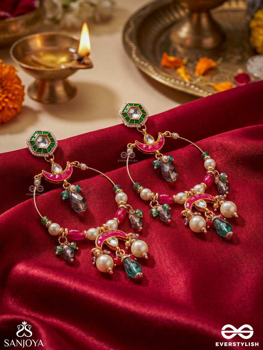 Samriddhika - Abundant Beauty - Statement Earrings With Gemmed Elements And Cascade Details