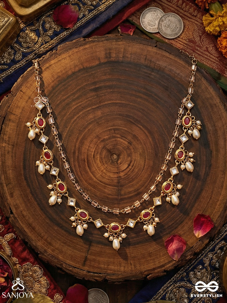 Anveshika - Seeking Beauty - Elegant Necklace With Delicate Links And Soft Drop Accents