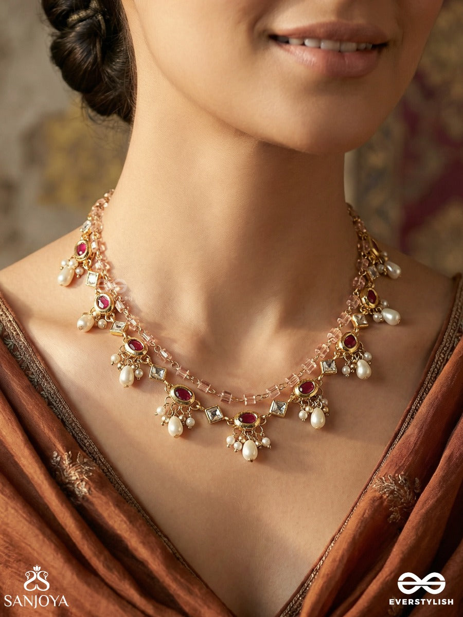 Anveshika - Seeking Beauty - Elegant Necklace With Delicate Links And Soft Drop Accents