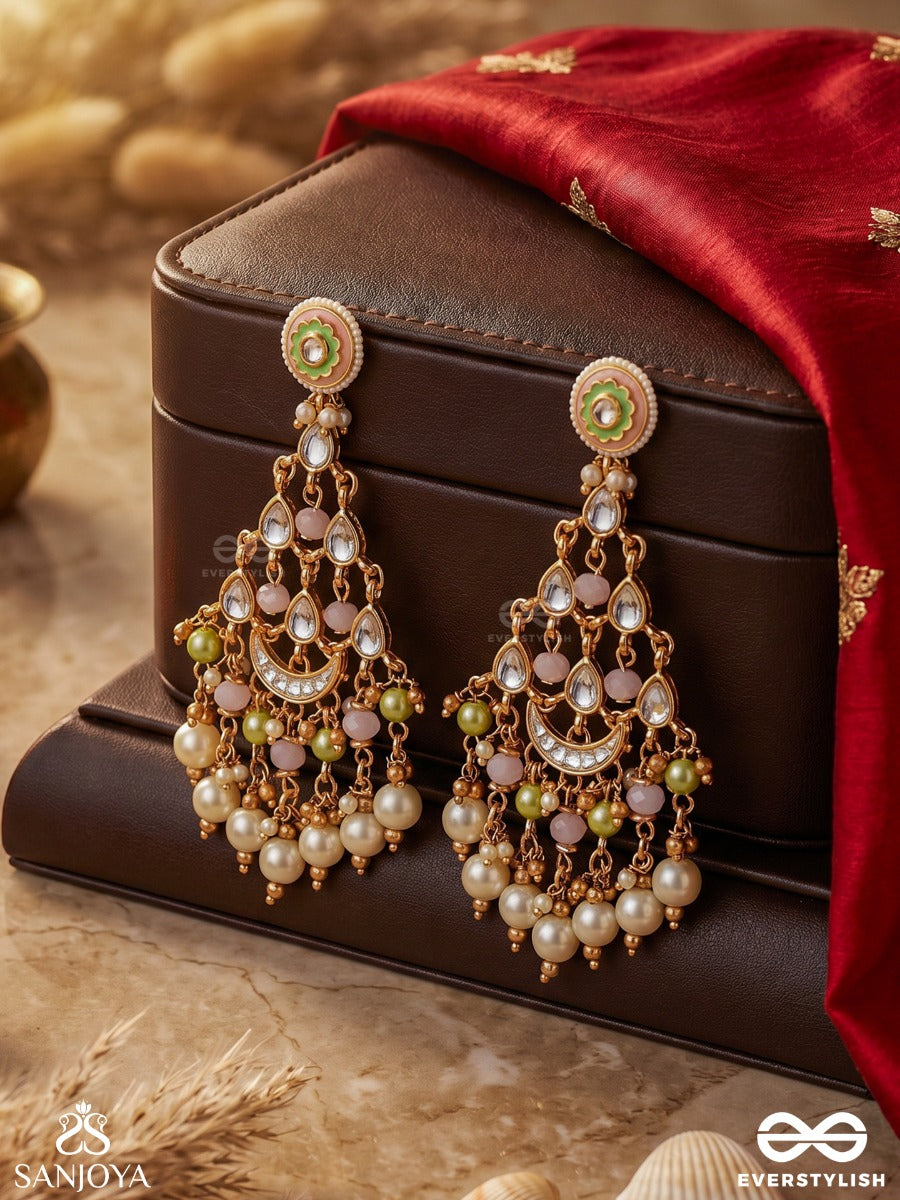 Samragya - Supreme Presence - Statement Earrings With Ornamental Frame And Multi-Stone Accents