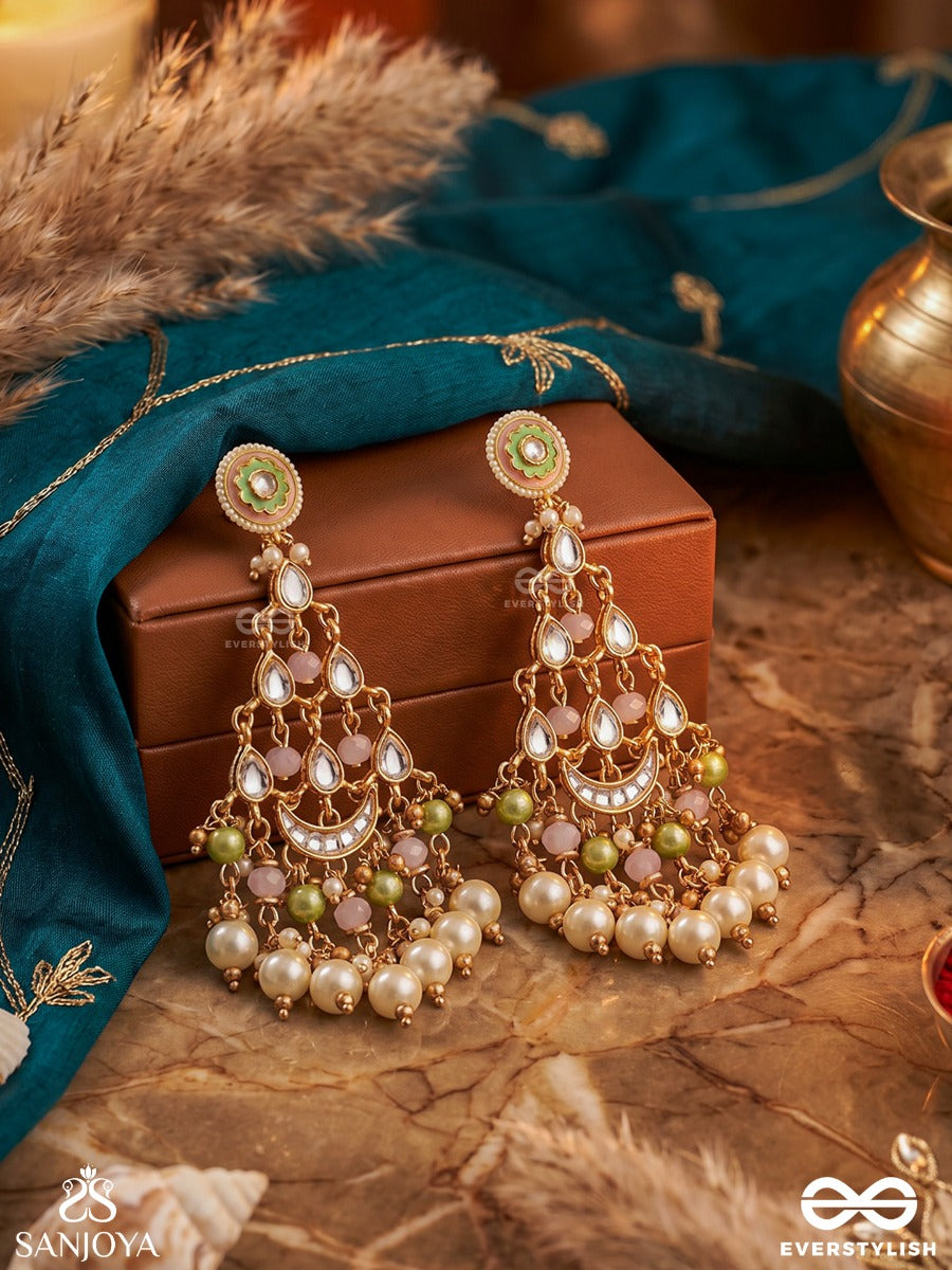 Samragya - Supreme Presence - Statement Earrings With Ornamental Frame And Multi-Stone Accents