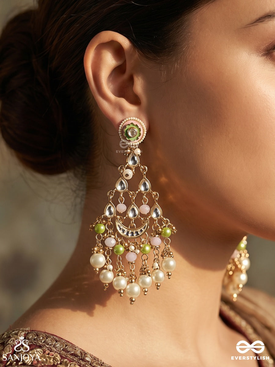 Samragya - Supreme Presence - Statement Earrings With Ornamental Frame And Multi-Stone Accents