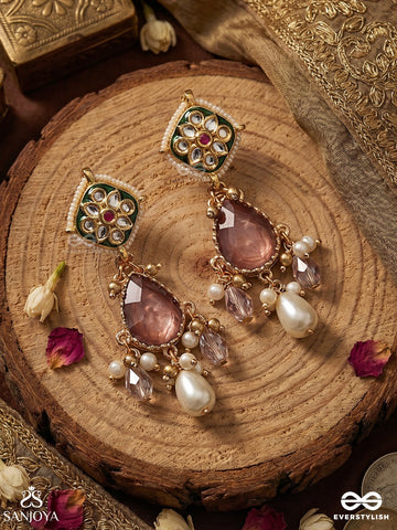 Mayukhika - Rays Of Light - Ornate Earrings With Structured Design And Multi-Drop Details