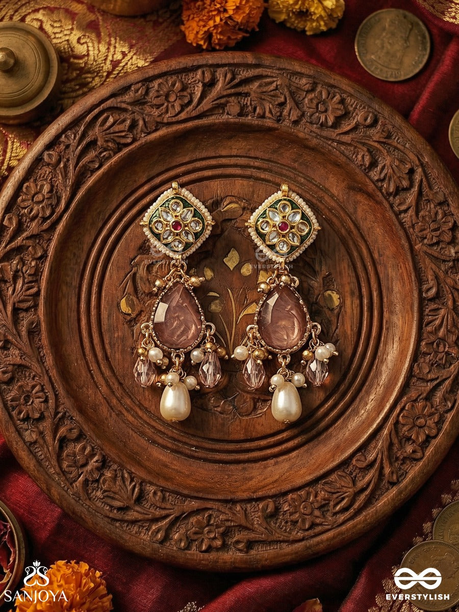 Mayukhika - Rays Of Light - Ornate Earrings With Structured Design And Multi-Drop Details