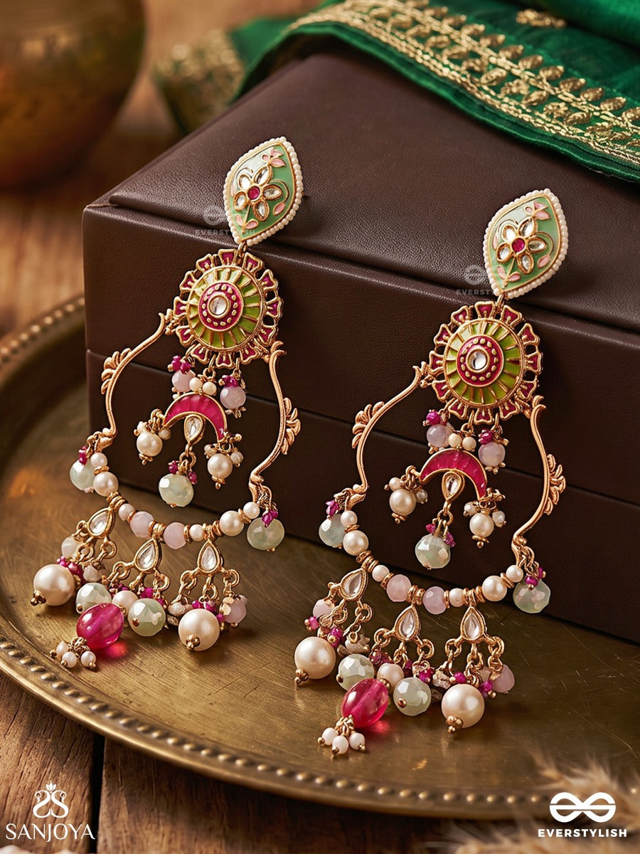 Dhruvika - Constant Grace - Statement Earrings With Structured Form And Multi-Stone Elements
