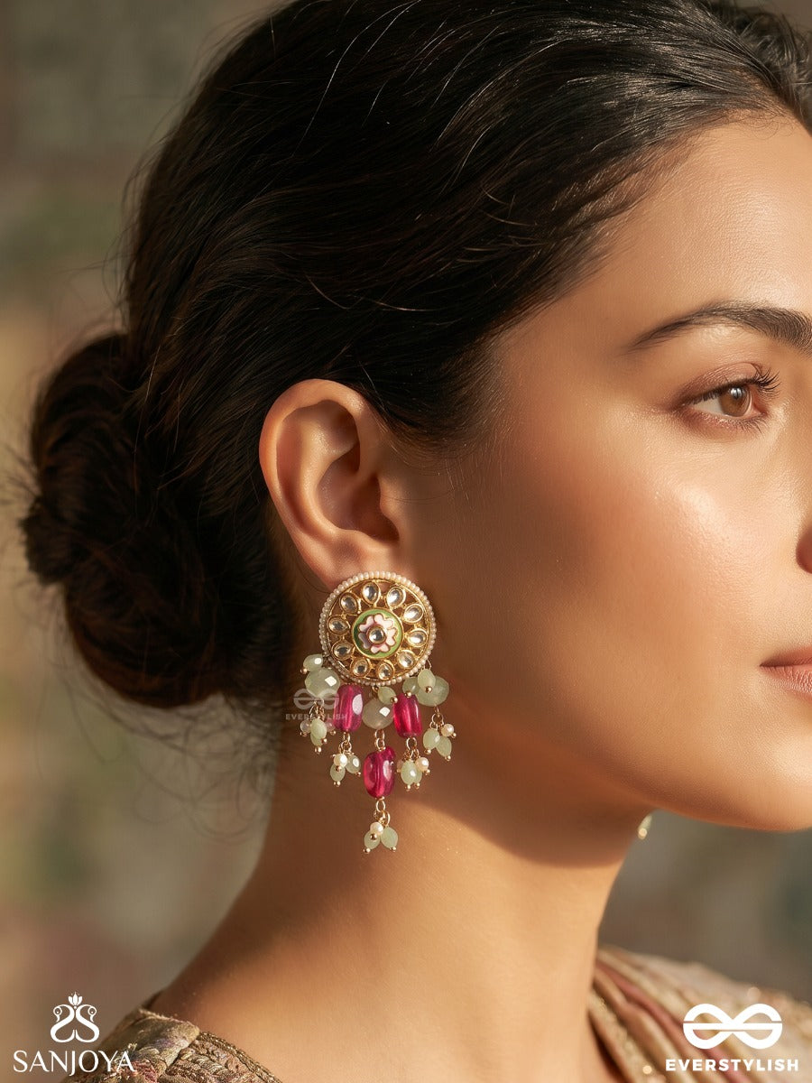 Neevika - Foundation Of Grace - Festive Earrings With Embellished Motifs And Dangling Accents