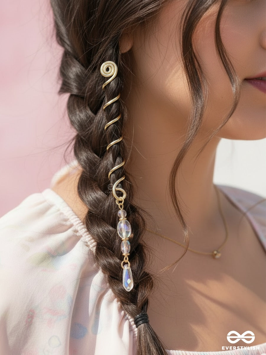 Pearl Whirl - Spiral Braidlet With Soft Pearl And Glass Drop