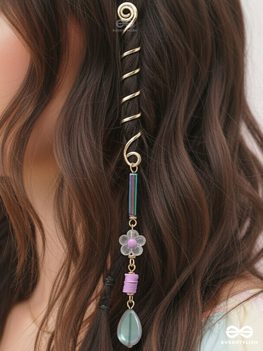 Meadow Loop - Trendy Braidlet With Green Gem Dangler