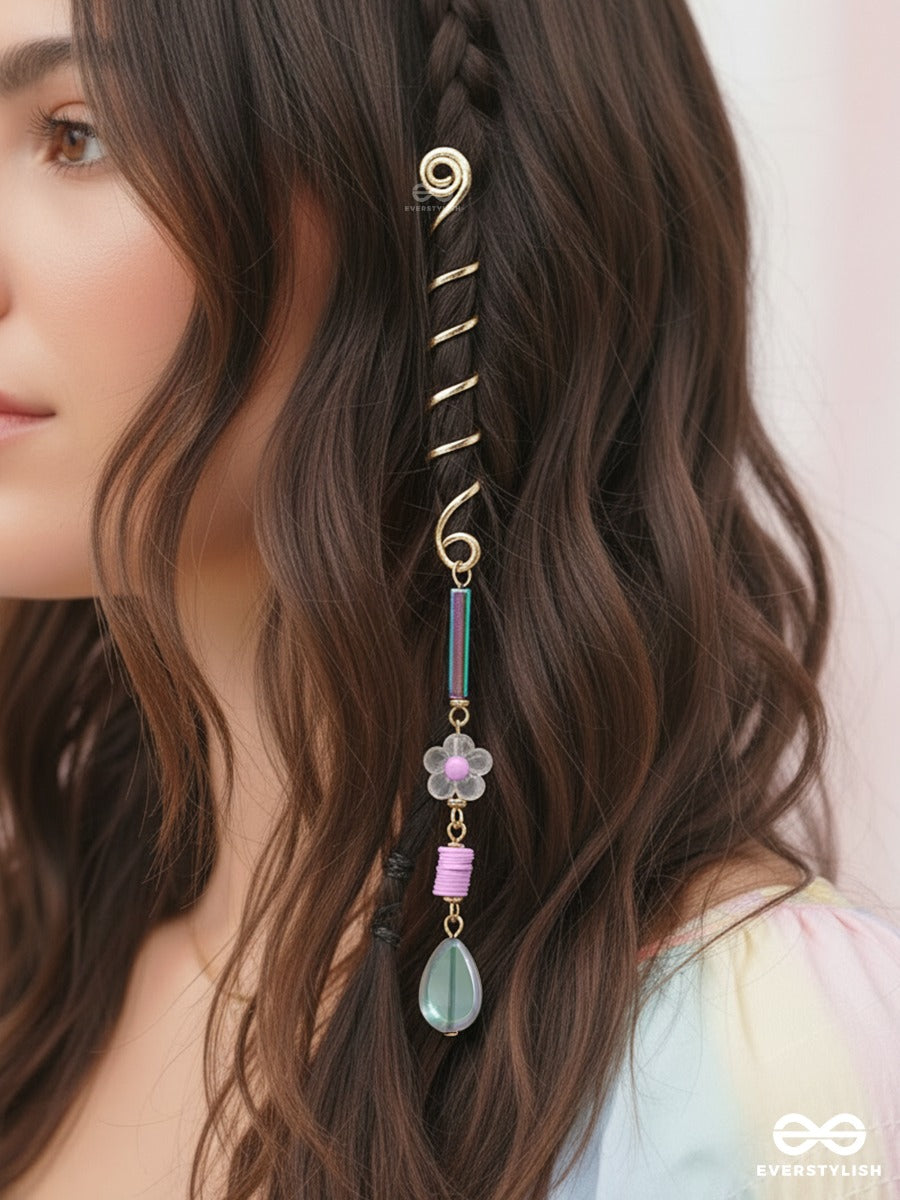 Meadow Loop - Trendy Braidlet With Green Gem Dangler
