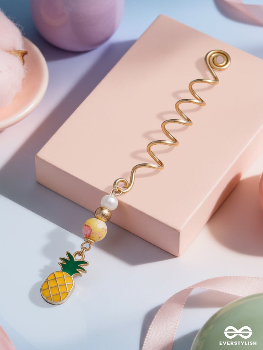 Pineapple Pop - Spiral Braidlet With Tropical Fruit Charm