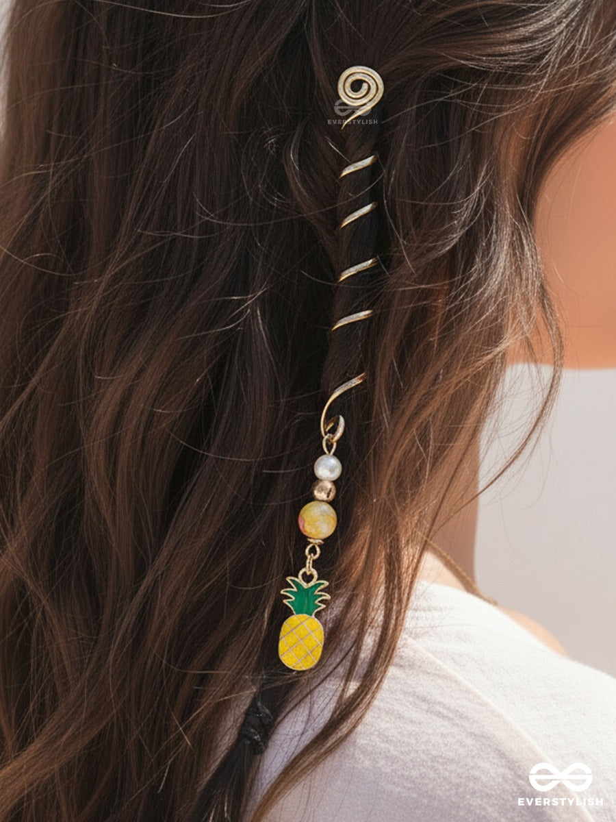 Pineapple Pop - Spiral Braidlet With Tropical Fruit Charm
